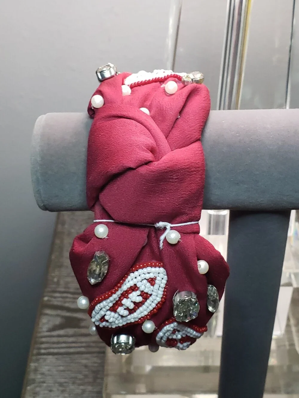 Maroon & White Football Headband